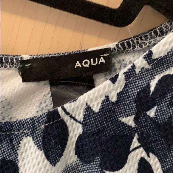 Blue white floral Aqua junior prom dress - Picture 4 of 7